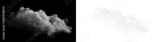 Canvas Print White clouds on a transparent background showing soft shapes floating in the air
