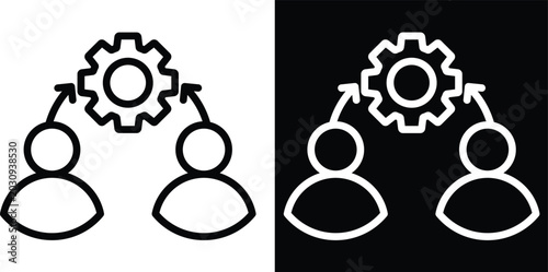 Tableau sur toile engage Two-tone version in black and white background