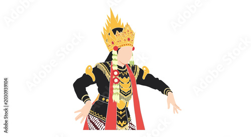 Photography Man in traditional dance costume performing.