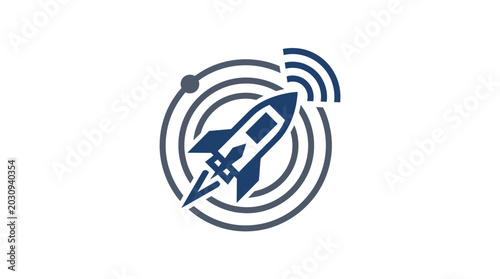 Картината върху платно Rocket Ship Launching Into Space.