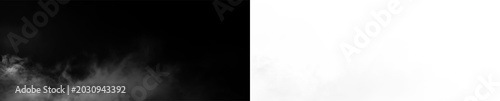 Fotografija White smoke drifting on a transparent background in a smoky environment on an un