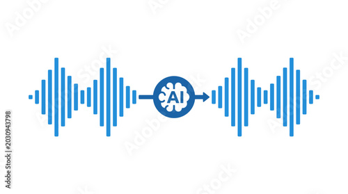 Foto Sound wave with clock symbol.