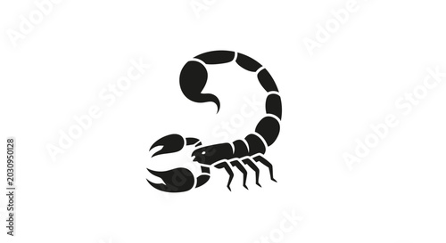 Fotografía Black scorpion silhouette side view.