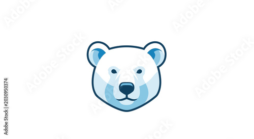 Foto Crying polar bear face emoticon.