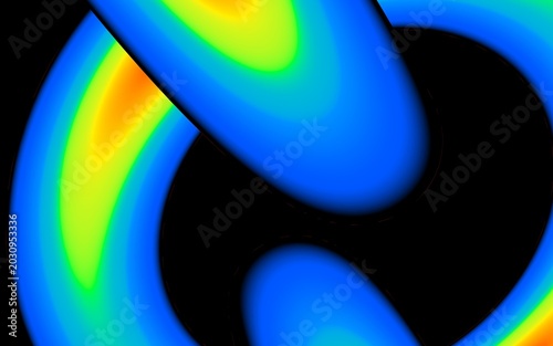 Photos Abstract 3D rendering of thermal imaging heat map glowing tubular shapes on blac