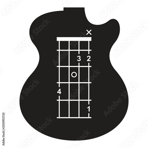 Fotografie Guitar chord chart diagram for musicians  music theory  chord shapes icon