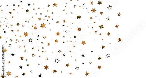 Fotografie Elegant gold star shapes on white background