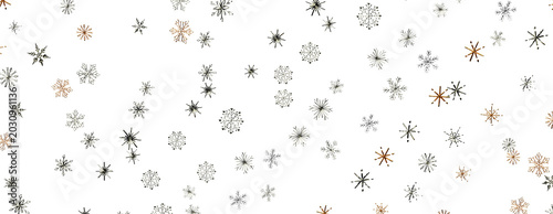 Tableau sur toile Abstract winter snowflakes falling down, holiday background.