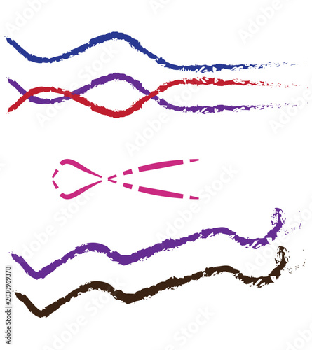 Colorful Abstract Brush Stroke Vector Set Artistic Paint Line Design Collection