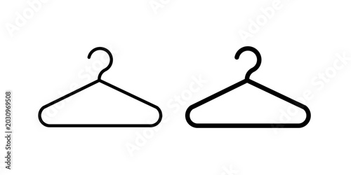 Wardrobe icon in outline and solid style, isolated on white background. Perfect for fashion, home decor, and clothing organization features in mobile and web design.