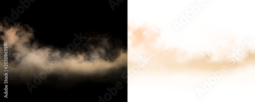 Foto Warm dusty fog cloud with soft smoky texture drifting naturally through a transparent background