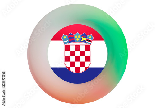 Foto Croatian Flag Icon in Circle Design