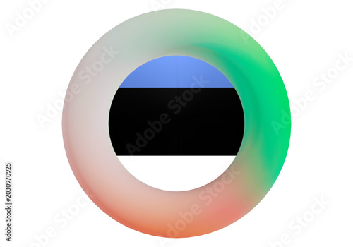 Bild auf Leinwand Estonia Flag in Colorful Gradient Circle