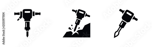 Obraz na plátně Jackhammer Icons Set