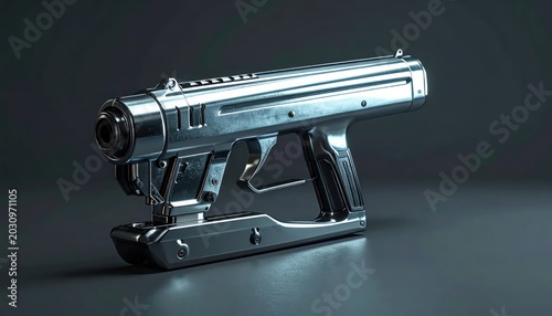 Futuristic Sci-Fi Blaster Weapon Concept Art.