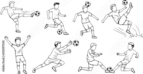 Bild auf Leinwand Volleying / Kicking: A player striking a ball that is mid-air with the top or inside of their foot