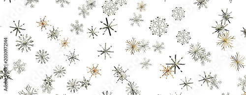 Canvas Print A collection of detailed snowflakes creating a festive winter pattern on white