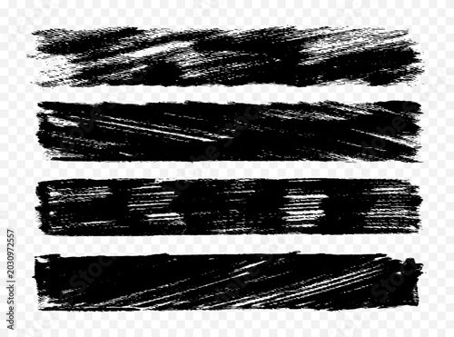 Hand drawn grunge crayon pencil vector strokes. Set of textured artistic rectangles, abstract horizontal backgrounds.