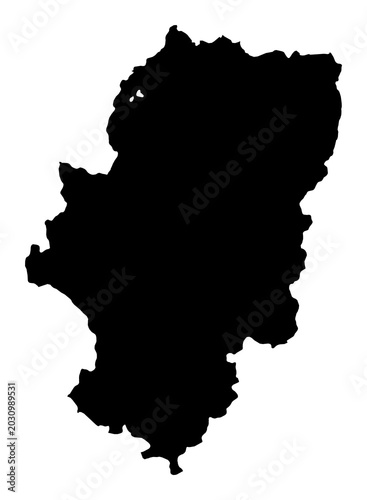 Canvas Print A contour map of Aragon. Spanish autonomous community silhouette
