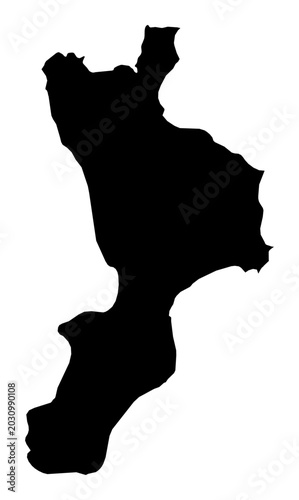 Photos A contour map of Calabria. Italian region silhouette