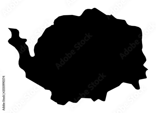 Tableau sur toile A contour map of Karlovy Vary Region. Czech region silhouette