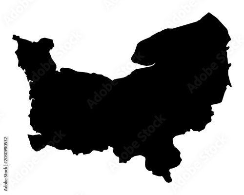 Foto A contour map of Normandy. French region silhouette