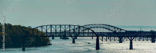 This image displays multiple bridges crossing the Susquehanna River in Maryland.