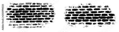 Brick Wall Stencil Grunge Paint Vector