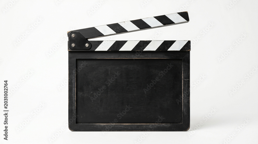 Fototapeta premium blank Classic Movie Clapboard or Film Slate Isolated on a white Background for Video Production and Cinema 