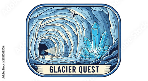 Valokuva Illustration of ice cave and crystalline formations
