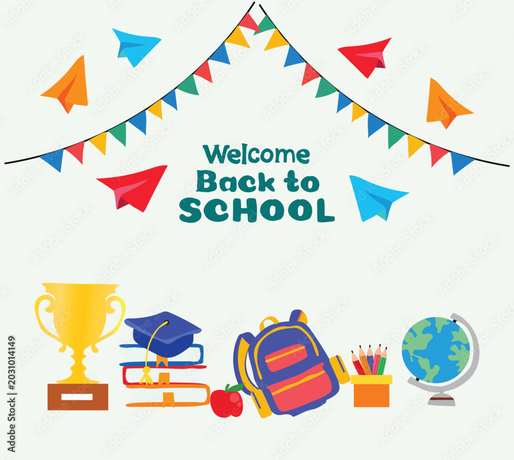 Obraz premium back to school vector illustration