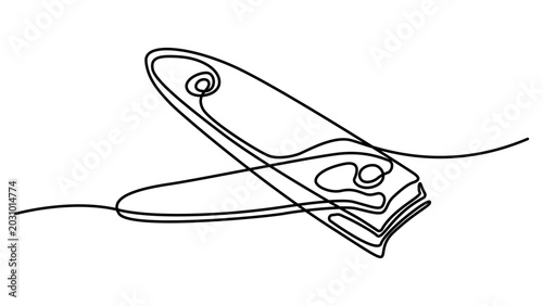 Quadro su tela Minimalist continuous line drawing of nail clippers