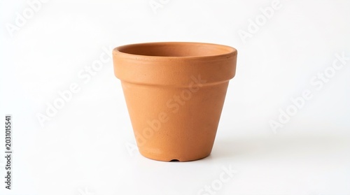 New Terracotta Flower Pot Isolated on Clean White Background Image
