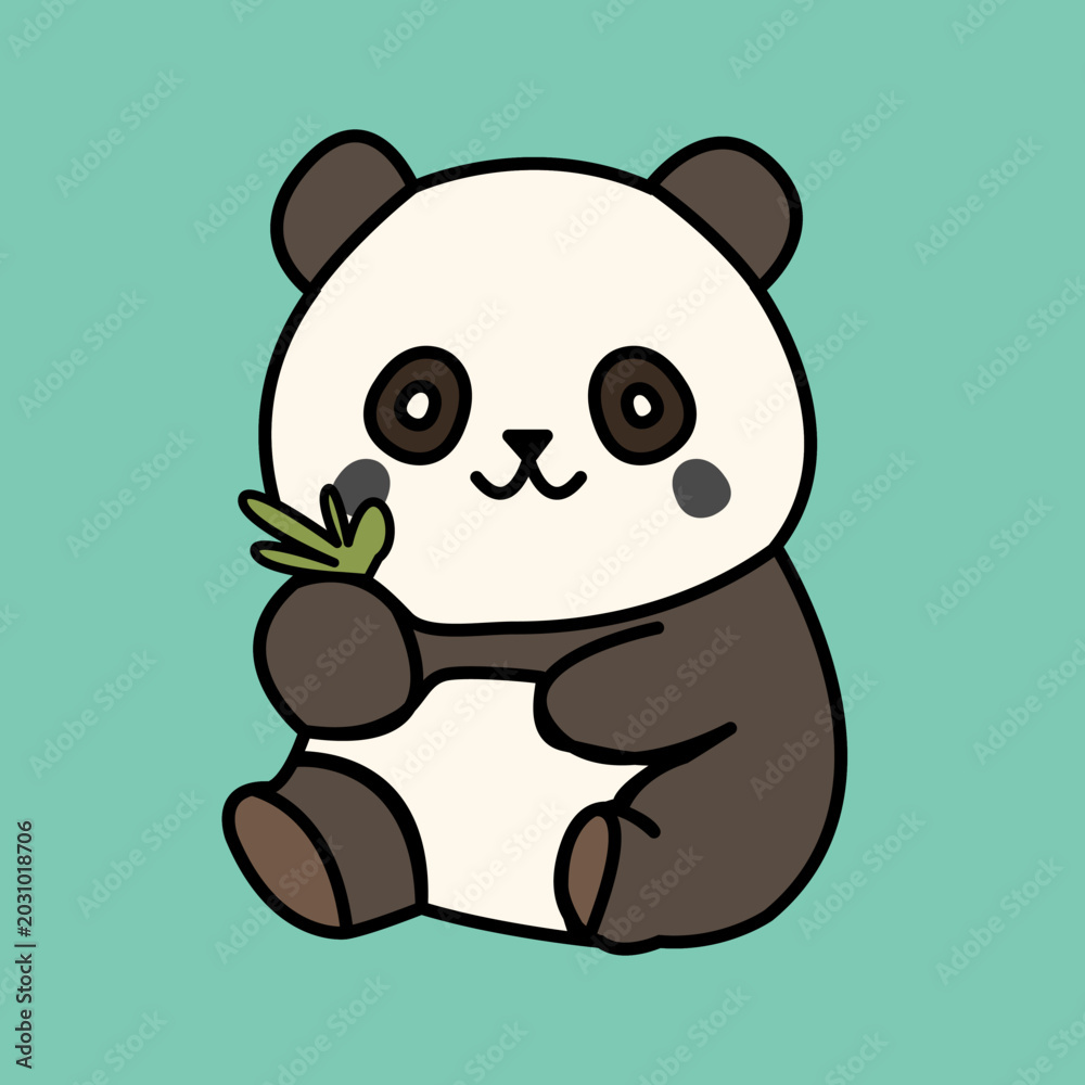 Fototapeta premium Panda Moscot Character Cute Vector