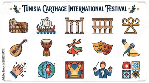 Tunisia Carthage International Festival Icons