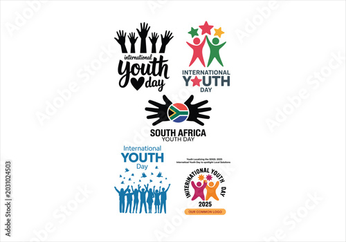Colorful celebrating south african youth day with diverse symbols
