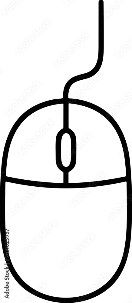 Fototapeta premium Simple Outline Computer Mouse Icon