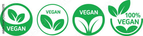 Foto Vegan Food Icon Set Badge Collection Including Organic Bio Ecology Labels and Gr