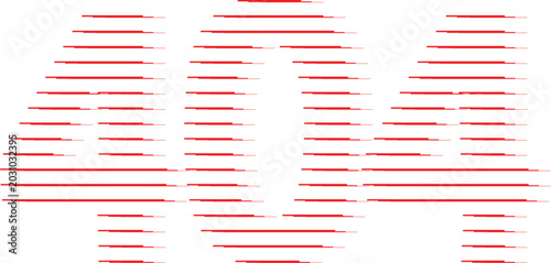 Abstract Red Horizontal Strokes Forming Symmetrical Geometric Pattern on Gray Background