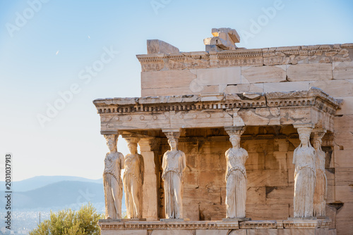 Caryatids of the Erechtheion at the Acropolis of Athens