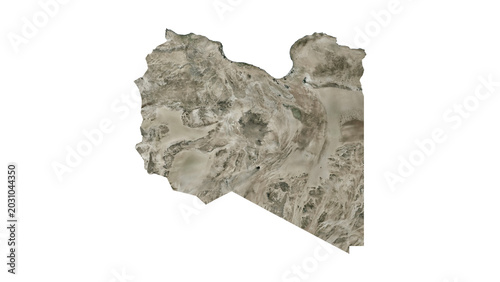 Photos High Detailed LIBYA Map PNG, Geographic Relief and Terrain Illustration of LIBYA