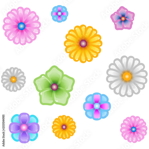 set of flowers