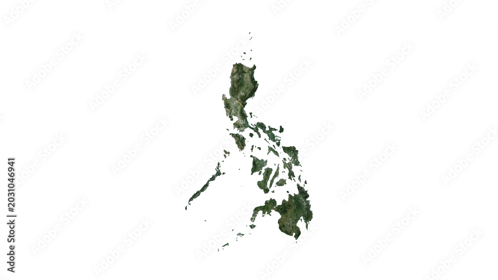 Obraz premium High Detailed PHILIPPINES Map PNG, Geographic Relief and Terrain Illustration of PHILIPPINES