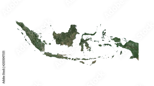 Foto High Detailed INDONESIA Map PNG, Geographic Relief and Terrain Illustration of I