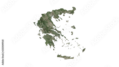 High Detailed GREECE Map PNG, Geographic Relief and Terrain Illustration of GREECE