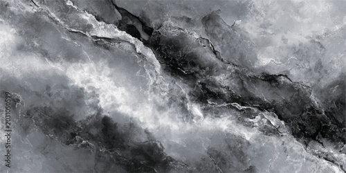 Photos A powerful blue waterfall and rushing river cascade into the stormy ocean, creat