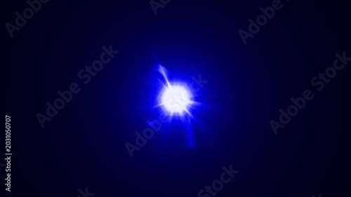 optical light ray loop animation on black screen. Sun rays view, sun spotlight glowing burst concept. optical light beams on black background. 