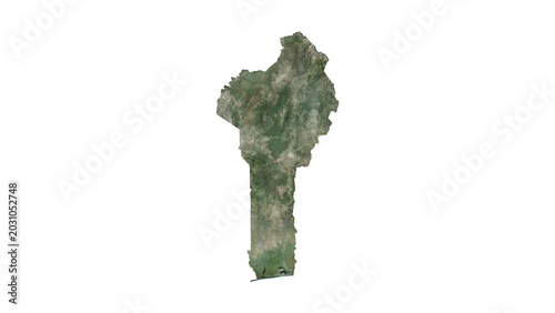 High Detailed BENIN Map PNG, Geographic Relief and Terrain Illustration of BENIN