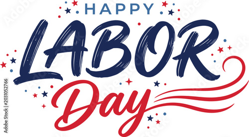 Vibrant patriotic labor day greeting with red white and blue colors