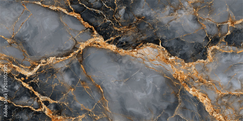 Canvas Print A clear stream flows gently over smooth river stones and rocks creating an abstr